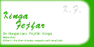 kinga fejfar business card